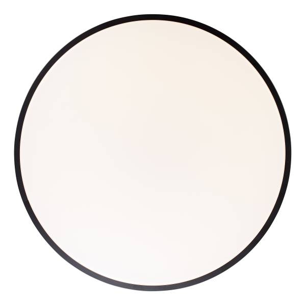 LED-Deckenleuchte Slimline - Eisen / Kunststoff - Schwarz - 1-flammig - Schwarz - Durchmesser: 49 cm