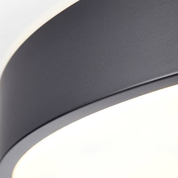 LED-Deckenleuchte Slimline - Eisen / Kunststoff - Schwarz - 1-flammig - Schwarz - Durchmesser: 49 cm