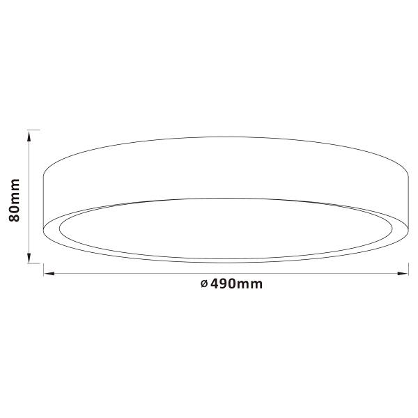 LED-Deckenleuchte Slimline - Eisen / Kunststoff - Schwarz - 1-flammig - Schwarz - Durchmesser: 49 cm