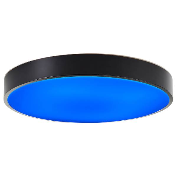 LED-Deckenleuchte Vadin - Eisen / Kunststoff - Schwarz - 1-flammig - Durchmesser: 49 cm