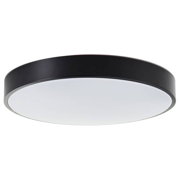 LED-Deckenleuchte Vadin - Eisen / Kunststoff - Schwarz - 1-flammig - Durchmesser: 49 cm