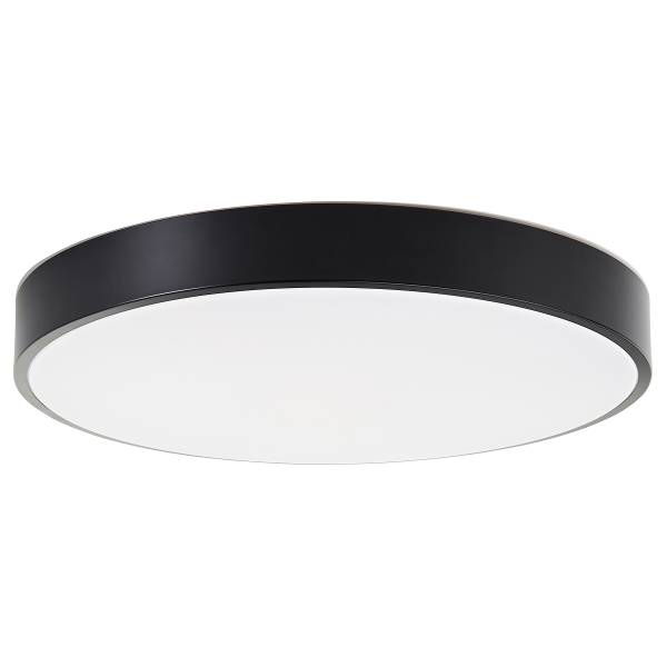 LED-Deckenleuchte Vadin - Eisen / Kunststoff - Schwarz - 1-flammig - Durchmesser: 49 cm