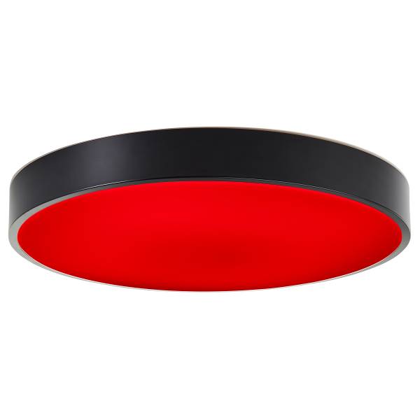 LED-Deckenleuchte Vadin - Eisen / Kunststoff - Schwarz - 1-flammig - Durchmesser: 49 cm