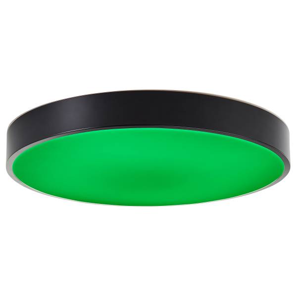 LED-Deckenleuchte Vadin - Eisen / Kunststoff - Schwarz - 1-flammig - Durchmesser: 49 cm
