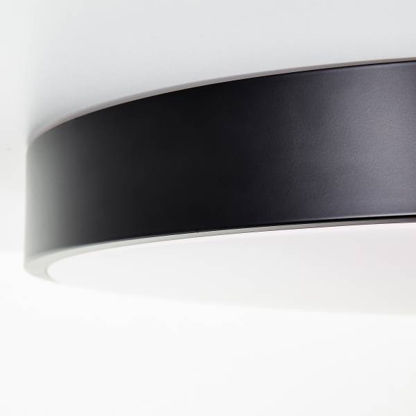 LED-Deckenleuchte Vadin - Eisen / Kunststoff - Schwarz - 1-flammig - Durchmesser: 49 cm