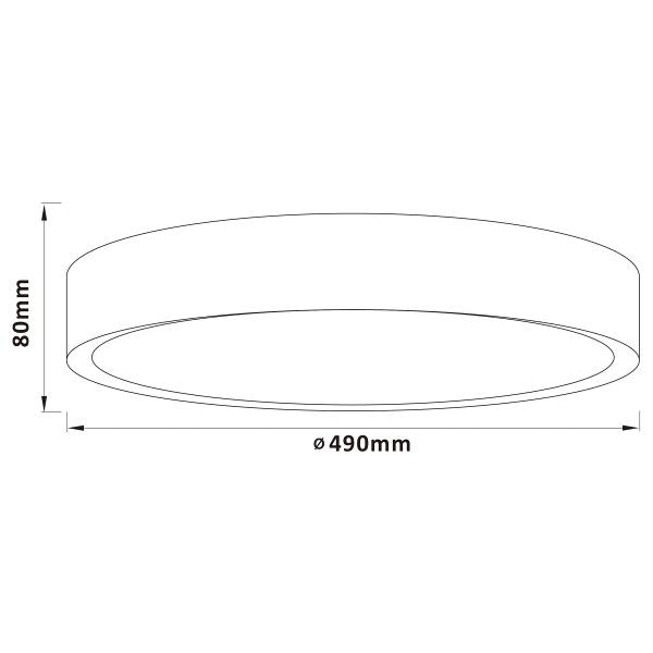 LED-Deckenleuchte Vadin - Eisen / Kunststoff - Schwarz - 1-flammig - Durchmesser: 49 cm