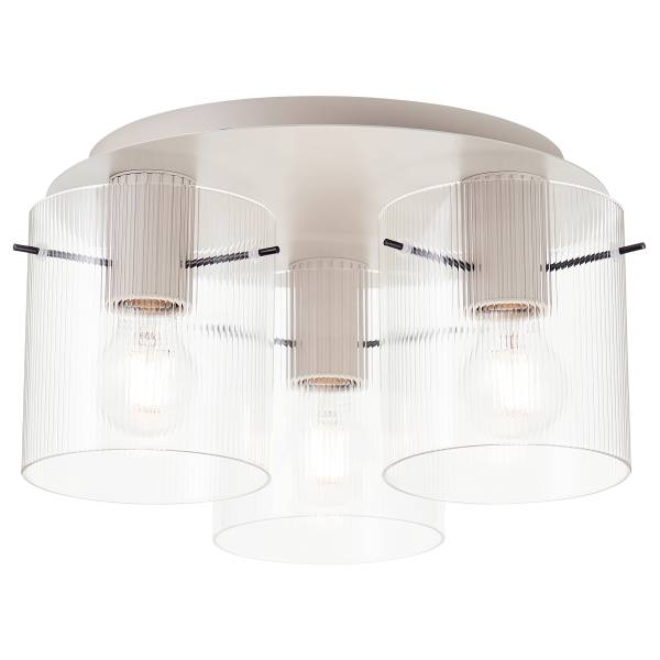 Deckenleuchte Göteburg - Aluminium / Klarglas - Beige - 3-flammig