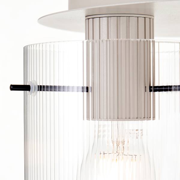 Deckenleuchte Göteburg - Aluminium / Klarglas - Beige - 3-flammig