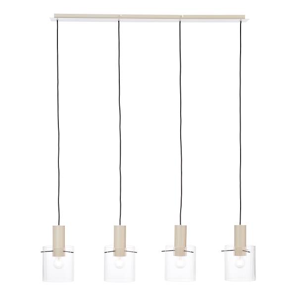 Pendelleuchte Göteburg - Aluminium / Klarglas - Beige - Flammenanzahl: 4