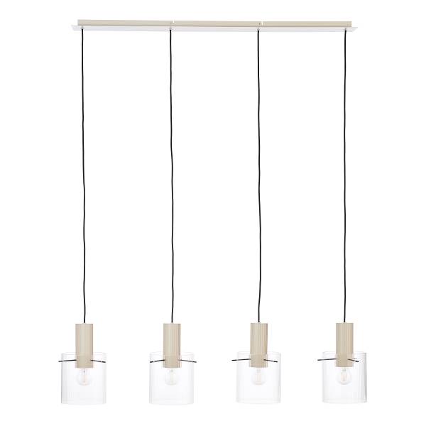 Pendelleuchte Göteburg - Aluminium / Klarglas - Beige - Flammenanzahl: 4