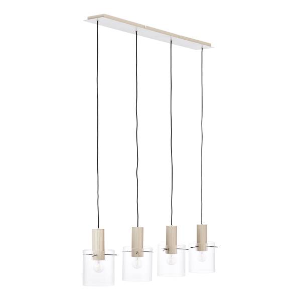 Pendelleuchte Göteburg - Aluminium / Klarglas - Beige - Flammenanzahl: 4