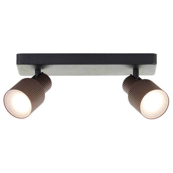 LED-Deckenleuchte Cadiz - Aluminium - Schwarz / Bronze - Flammenanzahl: 2