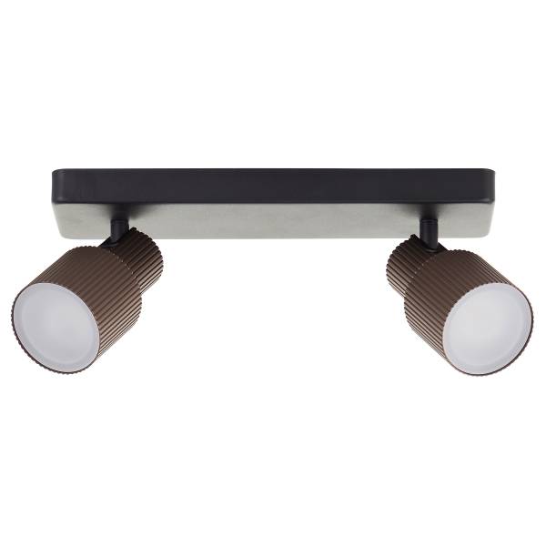 LED-Deckenleuchte Cadiz - Aluminium - Schwarz / Bronze - Flammenanzahl: 2