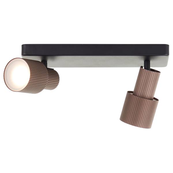 LED-Deckenleuchte Cadiz - Aluminium - Schwarz / Bronze - Flammenanzahl: 2