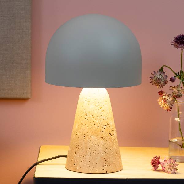 Tischleuchte Nalam Marmor - Eisen / Marmor - Beige - 1-flammig