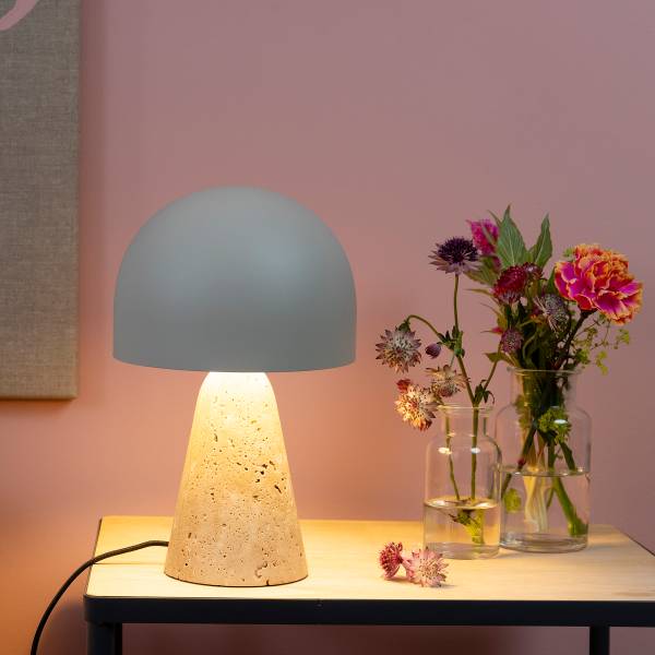 Tischleuchte Nalam Marmor - Eisen / Marmor - Beige - 1-flammig
