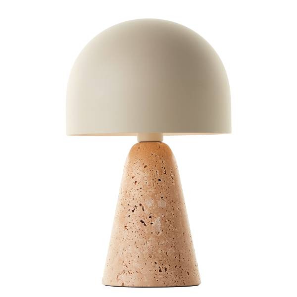 Tischleuchte Nalam Marmor - Eisen / Marmor - Beige - 1-flammig