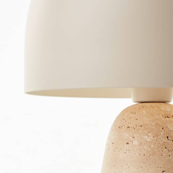 Tischleuchte Nalam Marmor - Eisen / Marmor - Beige - 1-flammig