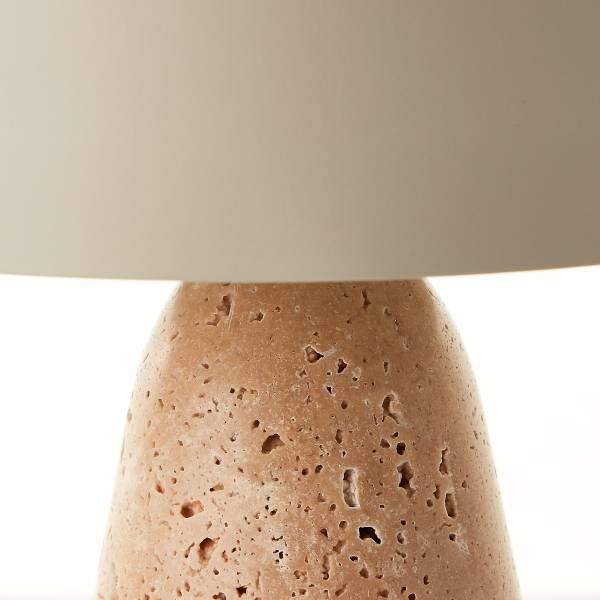 Tischleuchte Nalam Marmor - Eisen / Marmor - Beige - 1-flammig