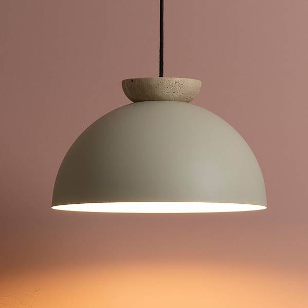 Pendelleuchte Nalam Marmor - Eisen / Marmor - Beige - 1-flammig