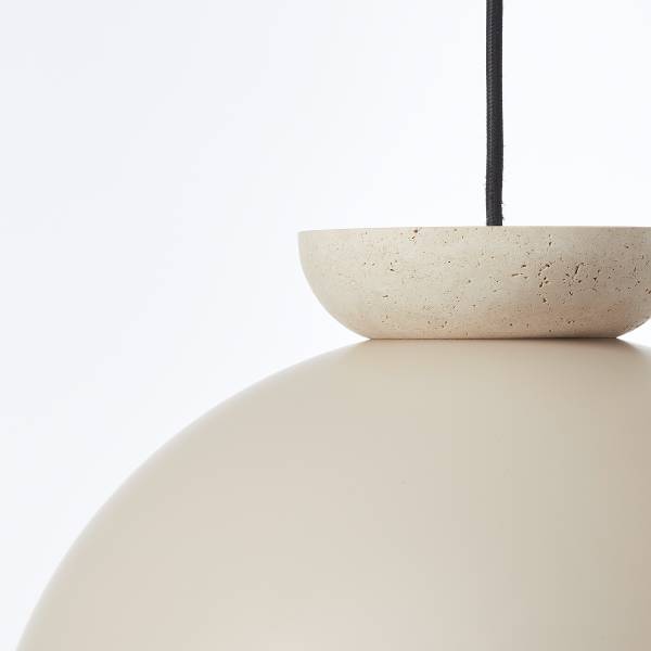 Pendelleuchte Nalam Marmor - Eisen / Marmor - Beige - 1-flammig
