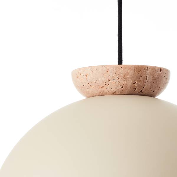 Pendelleuchte Nalam Marmor - Eisen / Marmor - Beige - 1-flammig