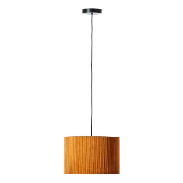 Pendelleuchte Tony - Eisen / Cordstoff - Orange - Flammenanzahl: 1