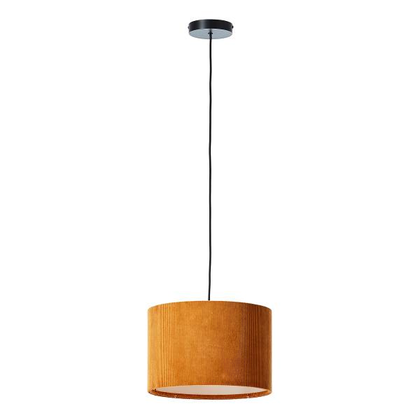 Pendelleuchte Tony - Eisen / Cordstoff - Orange - Flammenanzahl: 1