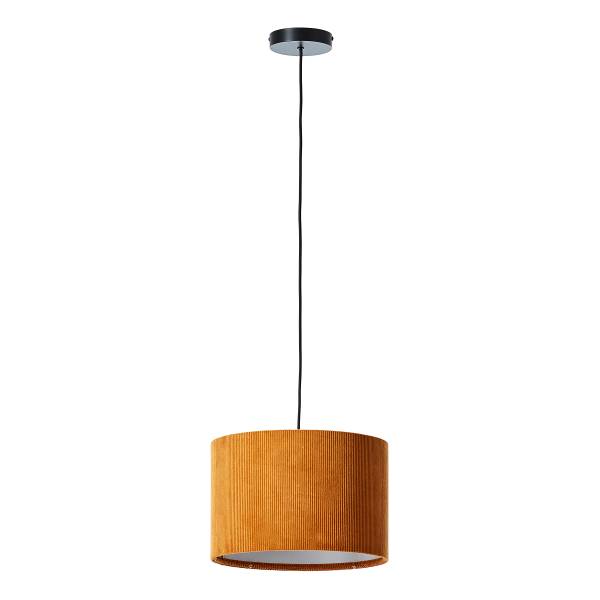 Pendelleuchte Tony - Eisen / Cordstoff - Orange - Flammenanzahl: 1