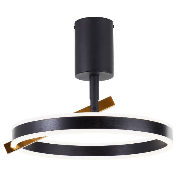 LED-Deckenleuchte Merida - Aluminium / Acrylglas - Schwarz / Gold - 1-flammig