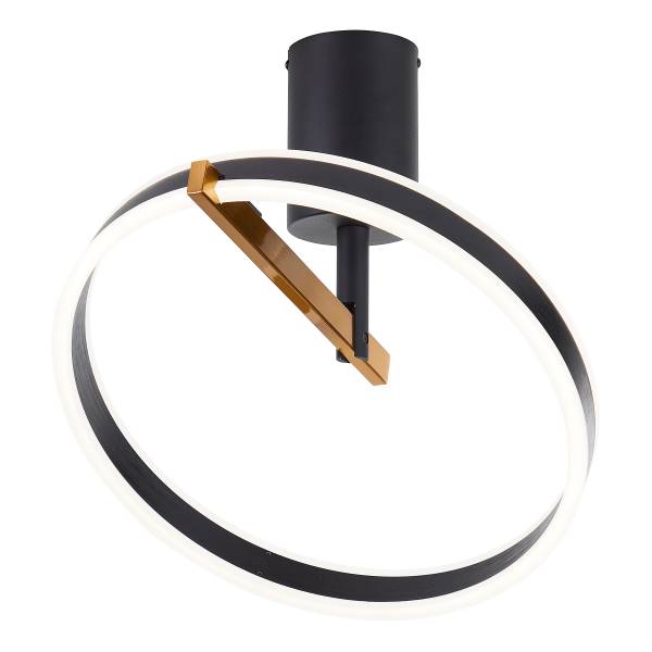 LED-Deckenleuchte Merida - Aluminium / Acrylglas - Schwarz / Gold - 1-flammig