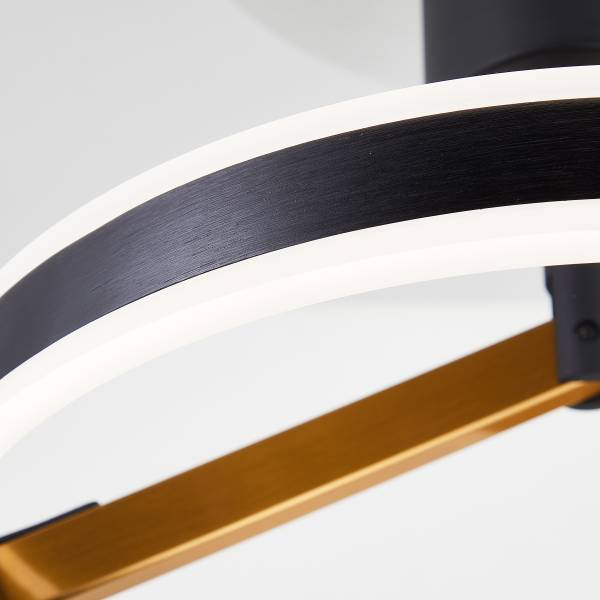 LED-Deckenleuchte Merida - Aluminium / Acrylglas - Schwarz / Gold - 1-flammig