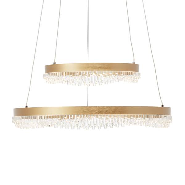 LED-Pendelleuchte Aurora - Aluminium / Acrylglas - 2-flammig - Gold