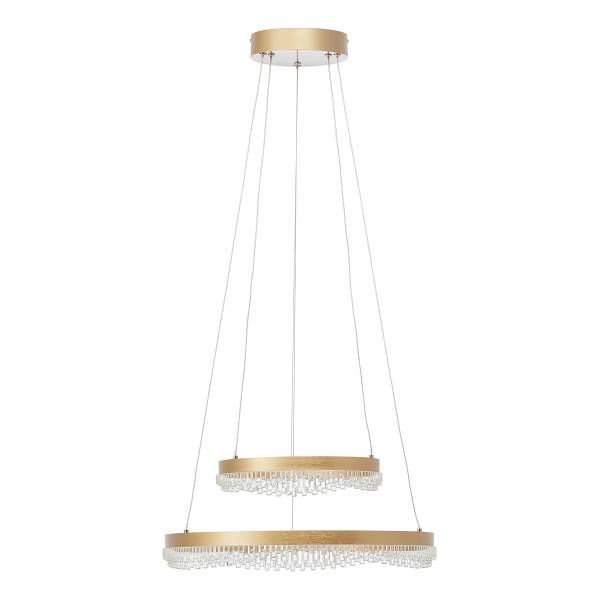 LED-Pendelleuchte Aurora - Aluminium / Acrylglas - 2-flammig - Gold