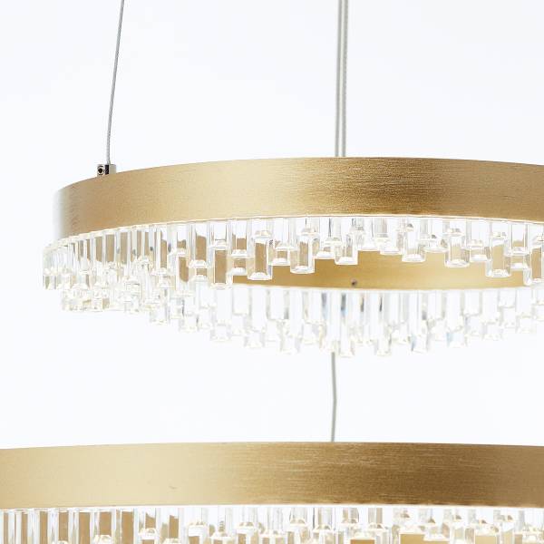 LED-Pendelleuchte Aurora - Aluminium / Acrylglas - 2-flammig - Gold