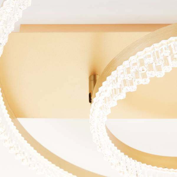 LED-Deckenleuchte Aurora - Aluminium / Acrylglas - 2-flammig - Gold