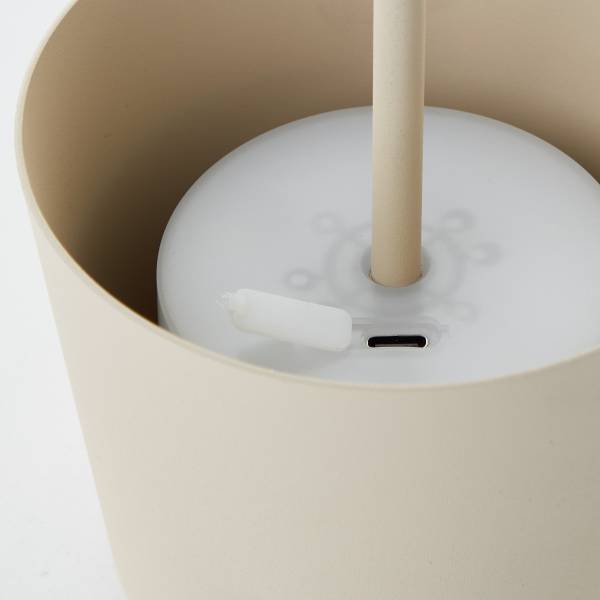 LED-Tischleuchte Kaami - Eisen / Kunststoff - 1-flammig - Beige - 2er Set