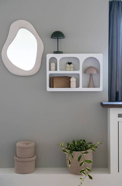 Spiegel Bosa - Weiß - Spiegelglas - 47 x 3.5 x 61 cm