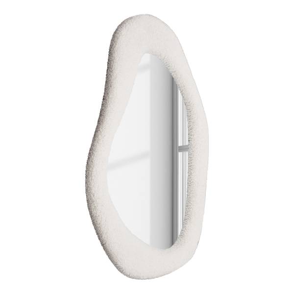 Spiegel Bosa - Weiß - Spiegelglas - 47 x 3.5 x 61 cm