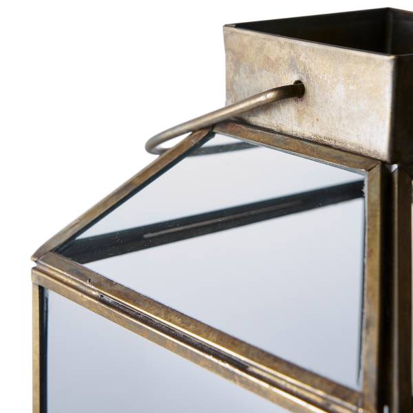 Laterne Mysore - Messing - Stahl - Klarglas - 14 x 35 x 14 cm
