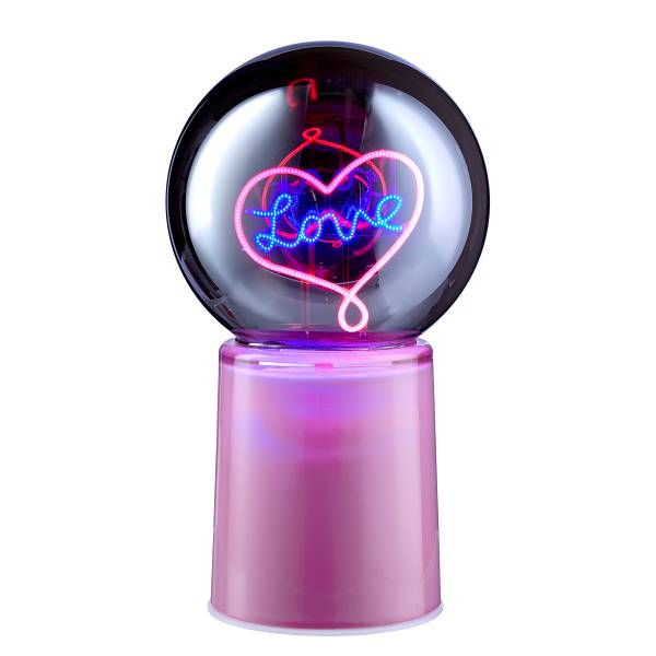 Kugel GLOW BALL Herz - Glas - Lila