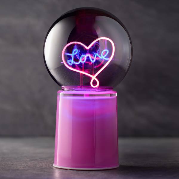 Kugel GLOW BALL Herz - Glas - Lila