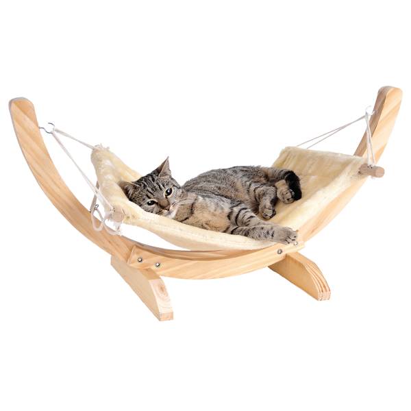 Katzen-Relaxliege Zoia - Kiefer massiv / Polyester - Braun - Beige