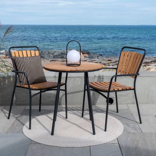 Beistelltisch Cleveland - Schwarz - Braun - Stahl - 70 x 74 x 70 cm