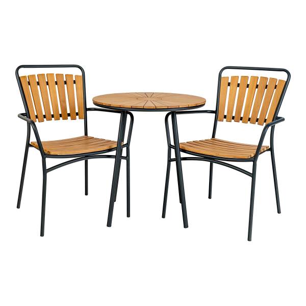 Beistelltisch Cleveland - Schwarz - Braun - Stahl - 70 x 74 x 70 cm