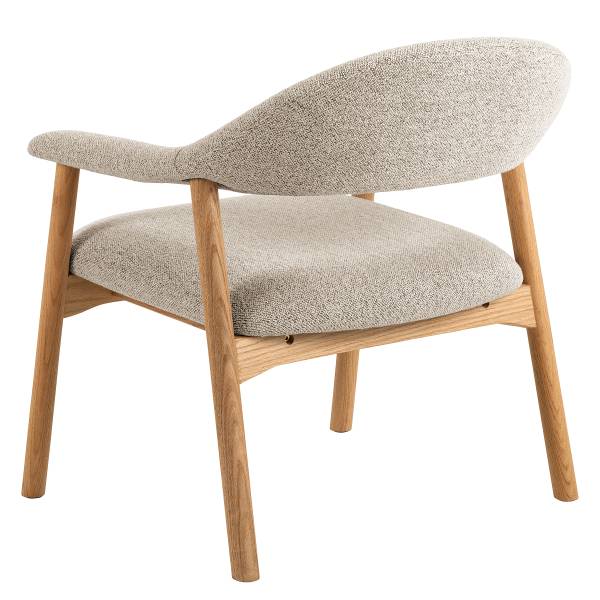 Loungestuhl Mesita - Beige - Bouclé - Eiche - 70 x 76 x 71 cm