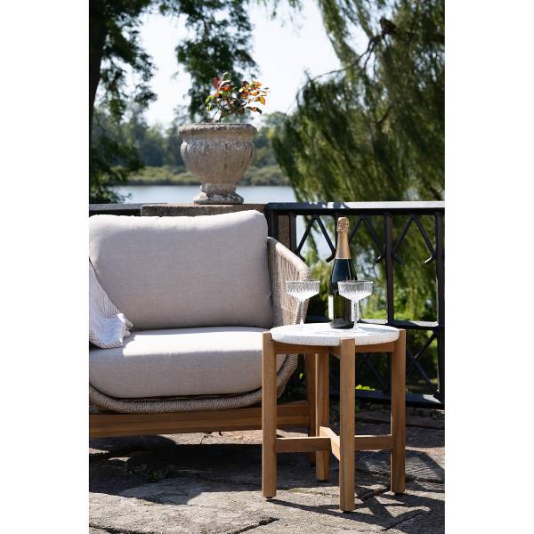 Beistelltisch Terracina - Braun - Weiß - Beton - 37 x 46 x 37 cm