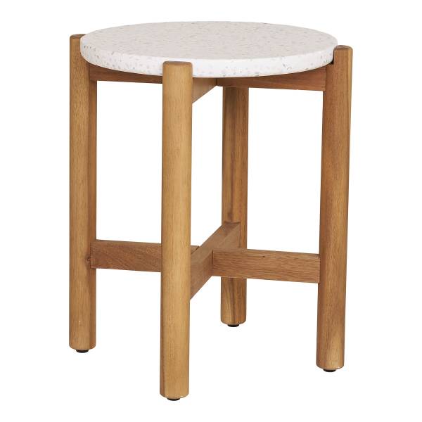 Beistelltisch Terracina - Braun - Weiß - Beton - 37 x 46 x 37 cm
