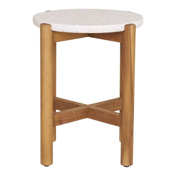 Beistelltisch Terracina - Braun - Weiß - Beton - 37 x 46 x 37 cm