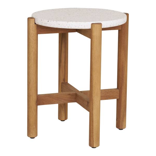 Beistelltisch Terracina - Braun - Weiß - Beton - 37 x 46 x 37 cm